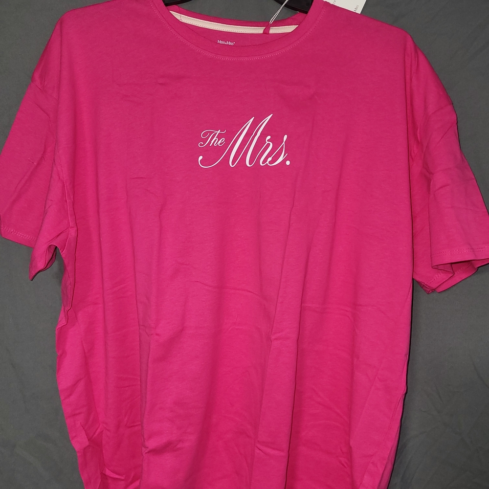 Nwt Womens Plus Size 3X Miss To Mrs "The Mrs" Pink Shirt